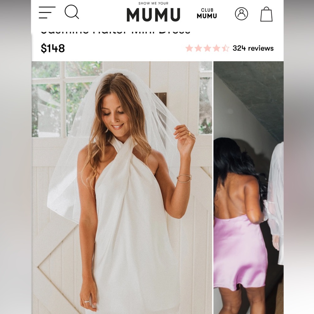 White Halter Mini Dress